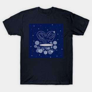 mask, carnival, holiday, mystery, secret, illustration, night, modern, technology, light, shine, glitter, stars, space, galaxy, cosmos T-Shirt